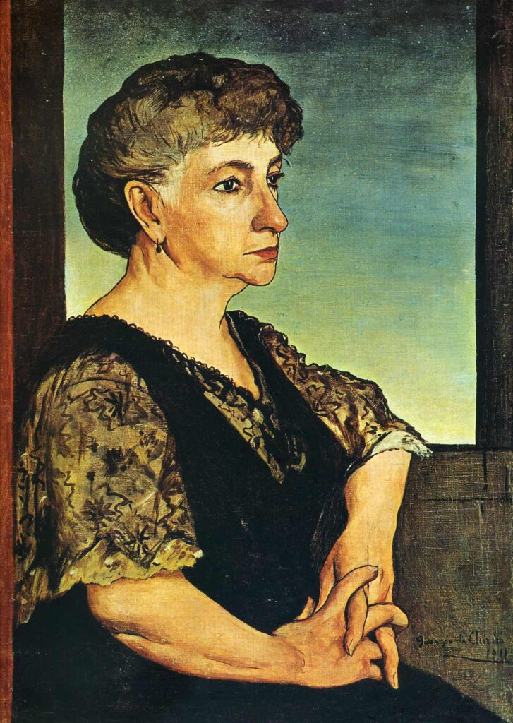 Portrait of artist's mother (1911) - Giorgio de Chirico Tablo