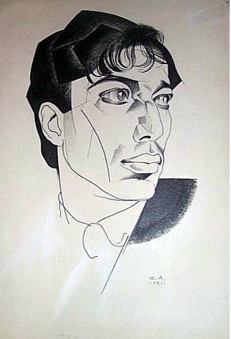 Portrait of poet Boris Pasternak (1921) – Jury Annenkov Tablo
