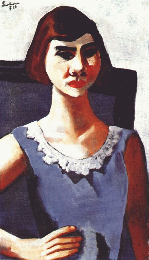 Portrait of quappi in blue (1926) - Max Beckmann Tablo