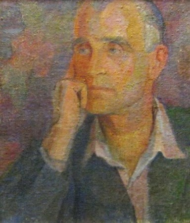 Portrait of the Artist R. Turin (1942) - Margit Selska Tablo