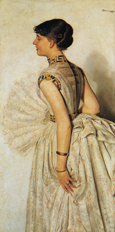 Portrait of the Artist's Fiance - Jacek Malczewski Tablo