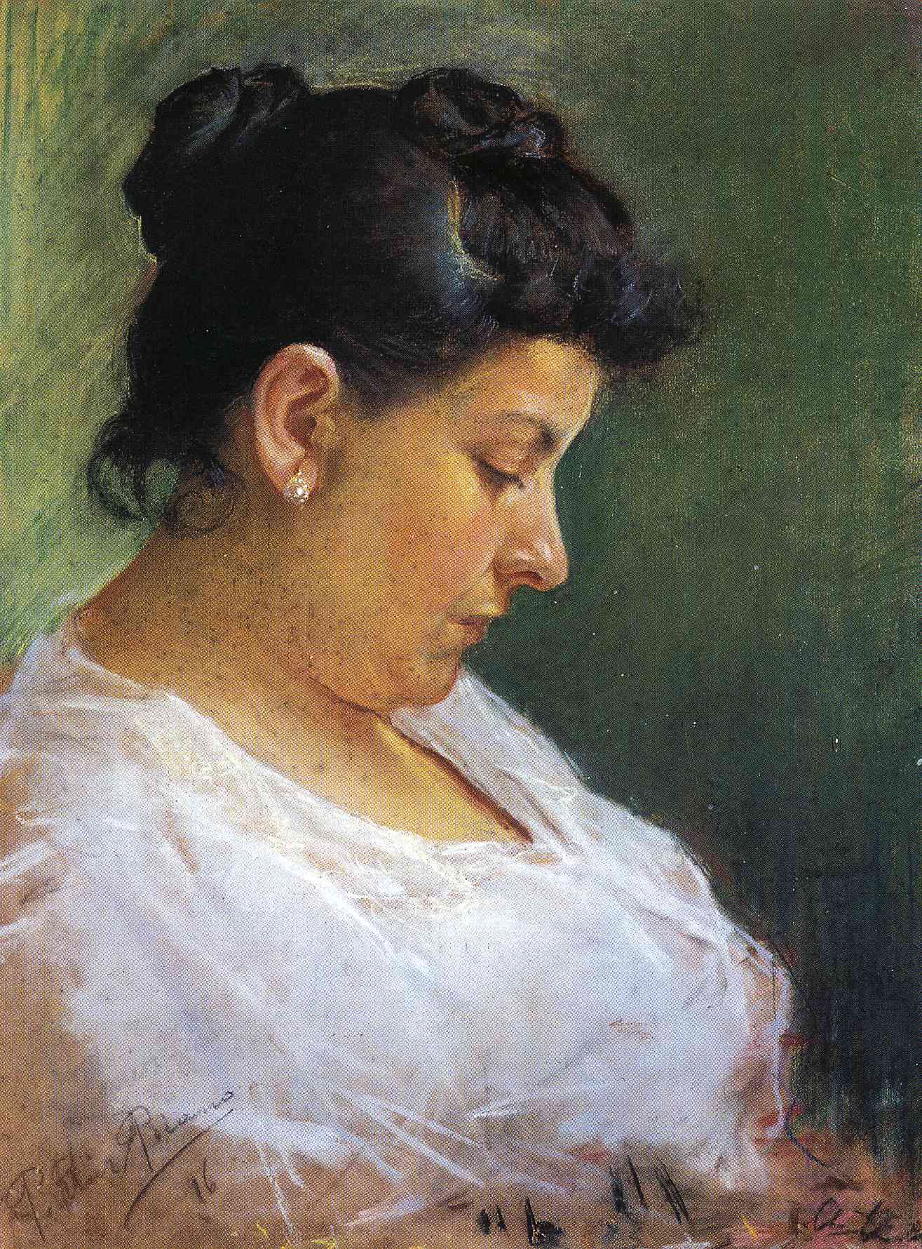 Portrait of the Artist's Mother (1896) - Pablo Picasso Tablo