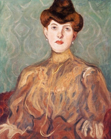 Portrait of the Artist's Wife (1907) - Béla Kádár Tablo