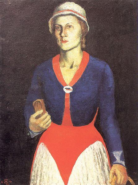 Portrait of the Artist's Wife (1934) - Kazimir Malevich Tablo