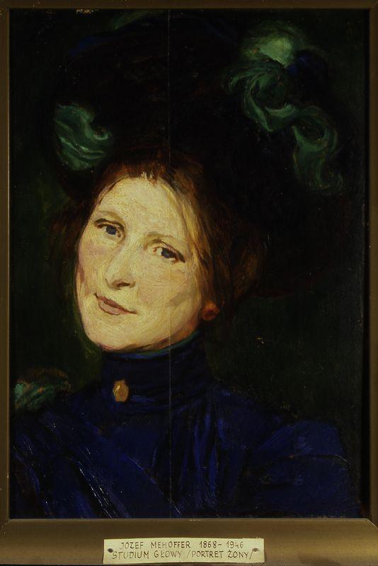Portrait study of a wife, a sketch to Strange Garden (1902) - Józef Mehoffer Tablo