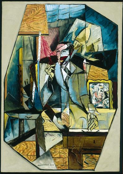 Portret van Albert Flechteim (1914) - Louis Marcoussis Tablo