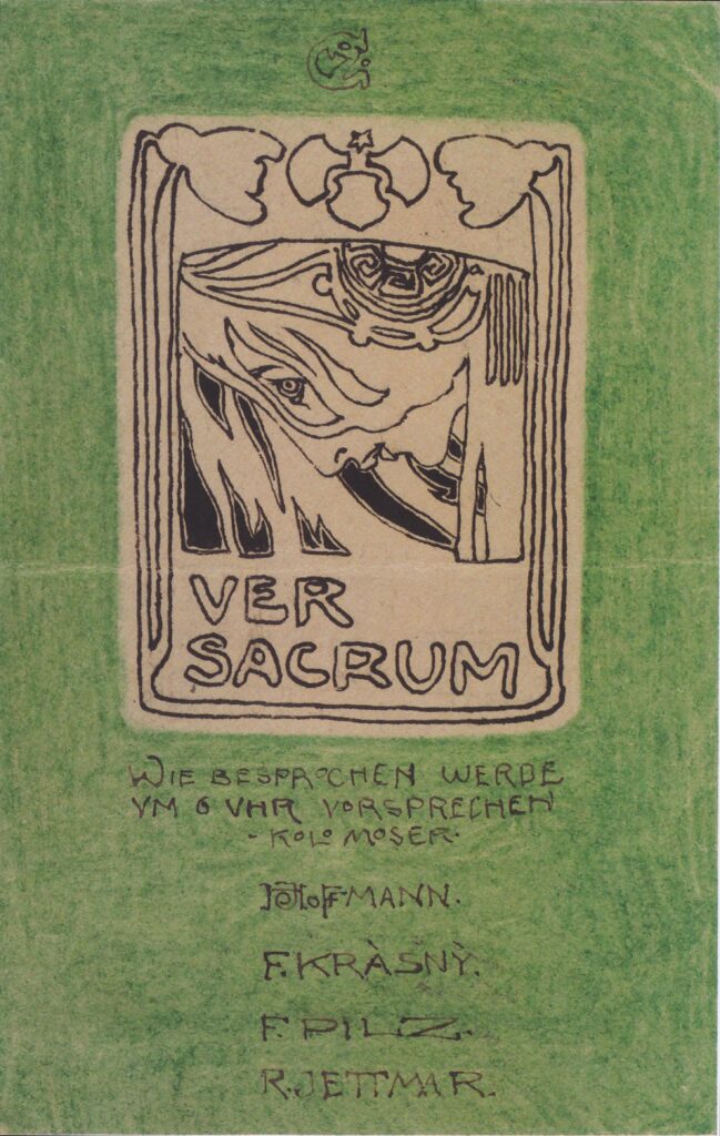 Postcard to Carl Moll, Ver Sacrum (1897) - Koloman Moser Tablo