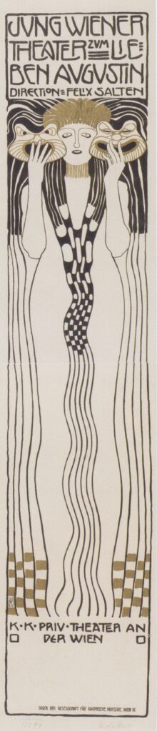 Poster for Felix Salzens Jung Wiener Theatre with lieben Augustin (1901) - Koloman Moser Tablo