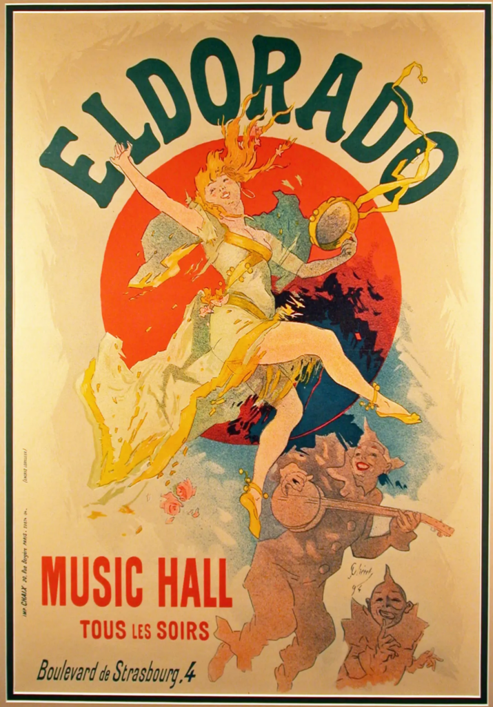 Poster for cafe chantan 'El Dorado' (1894) - Jules Chéret Tablo