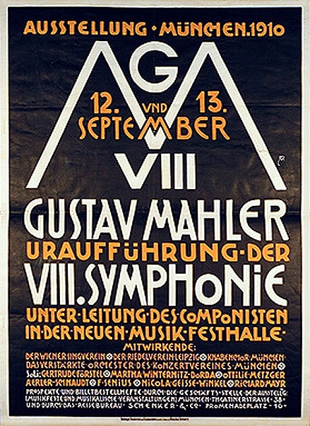 Poster for the premiere of the VIII Symphony by Gustav Mahler (1910) - Alfred Roller Tablo