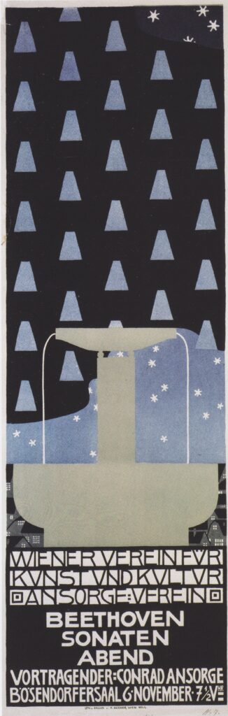 Poster of the Beethoven sonatas evening (1908) – Koloman Moser Tablo