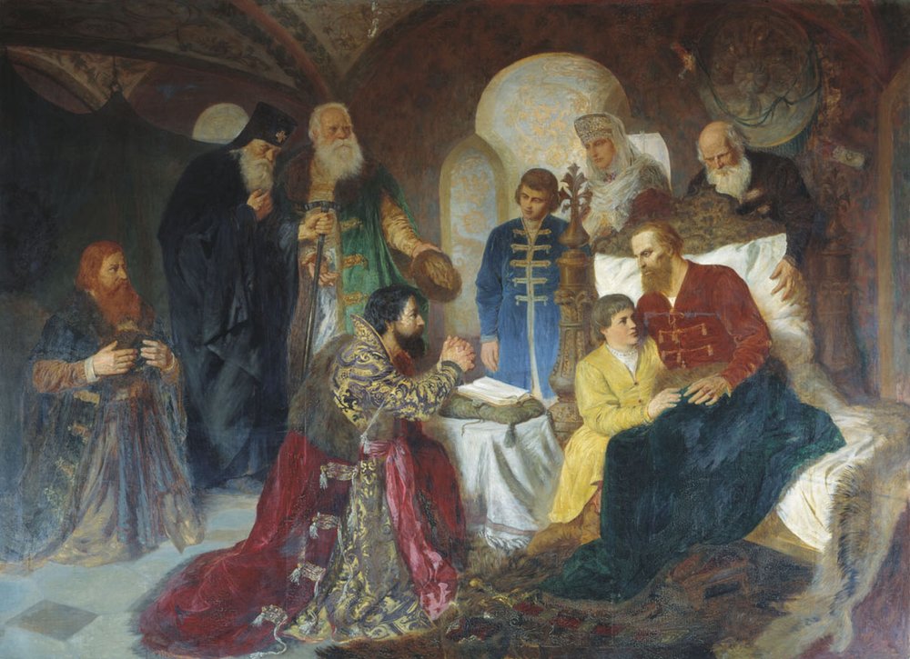 Prince Dmitry Pozharsky Patient Receives Ambassadors in Moscow (1882) – Wilhelm Kotarbinski Tablo