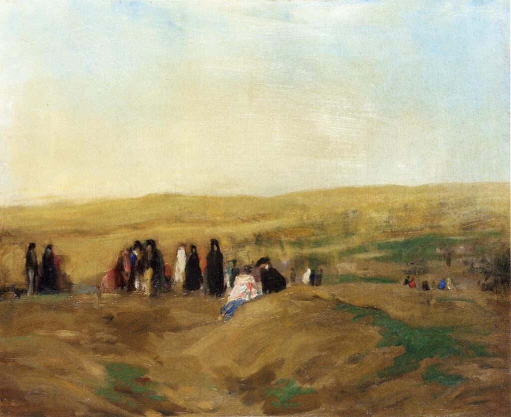 Procession in Spain (also known as Spanish Landscape with Figures) (1906) - Robert Henri Tablo
