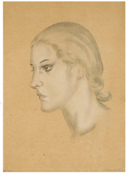 Profil de jeune Femme – Tsuguharu Foujita Tablo