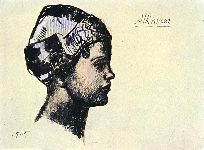 Profile of young dutchwoman (1905) - Pablo Picasso Tablo