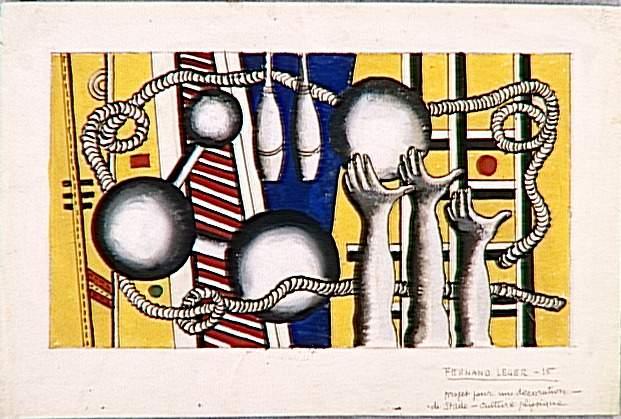 Project design stage for a fitness (1935) - Fernand Léger Tablo