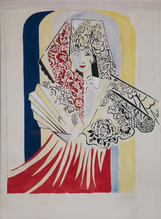 Project poster for the ballet by Manuel de Falla, El amor brujo (1935) - Natalia Goncharova Tablo