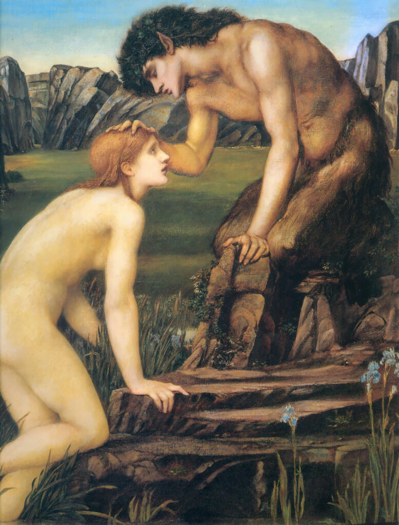 Psyche and Pan (1872) - Edward Burne-Jones Tablo