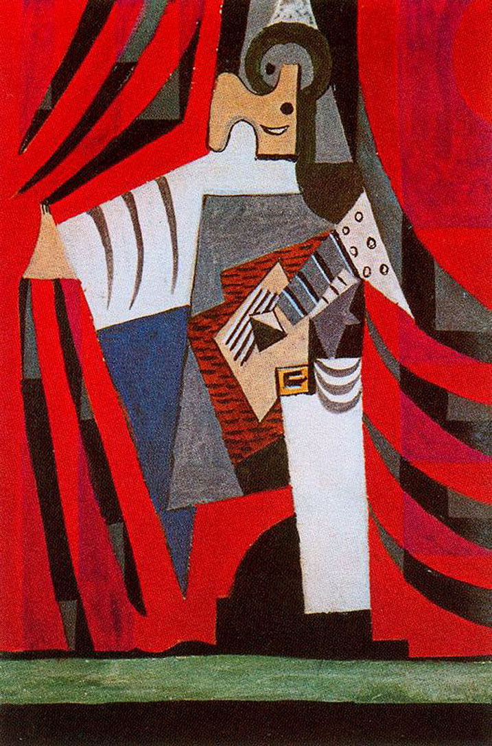 Punchinello with guitar (1920) - Pablo Picasso Tablo