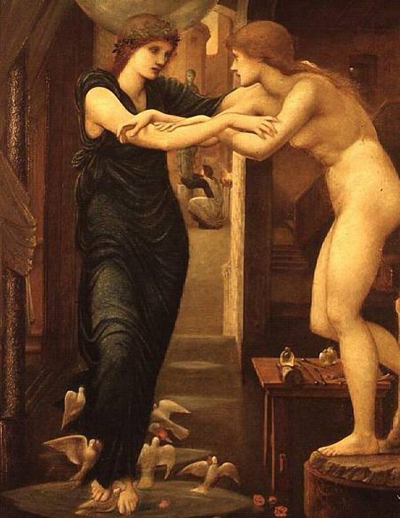 Pygmalion and the Image III The Godhead Fires (1868) – Edward Burne-Jones Tablo