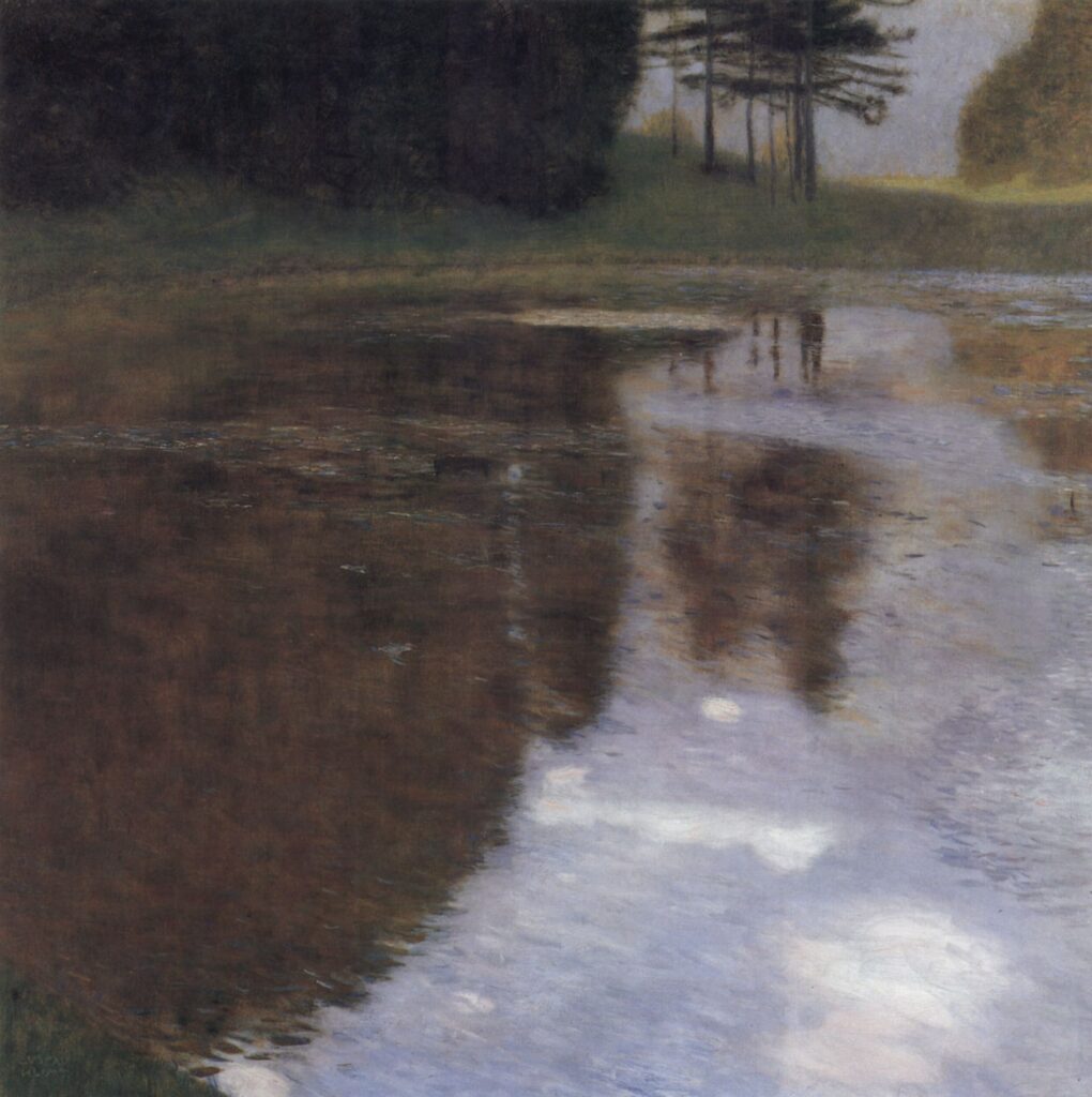 Quiet pond in the park of Appeal (1899) - Gustav Klimt Tablo