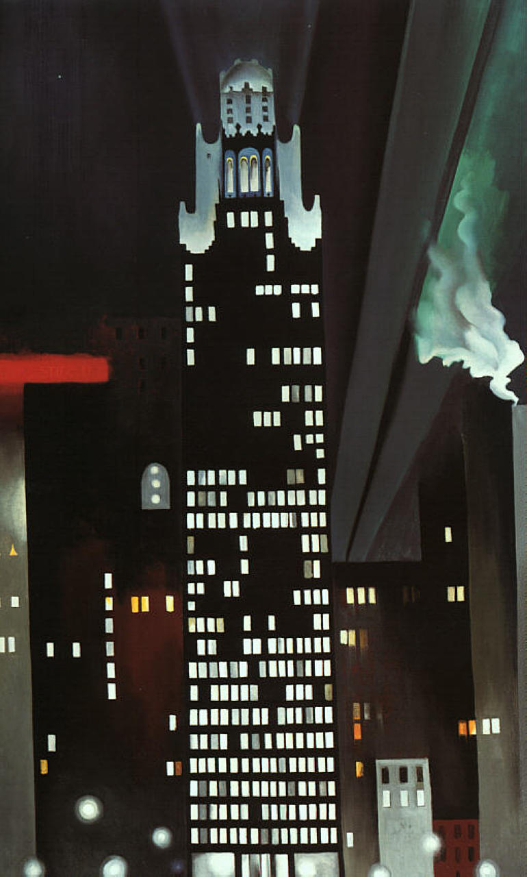 Radiator Building – Night, New York (1927) - Georgia O'Keeffe Tablo