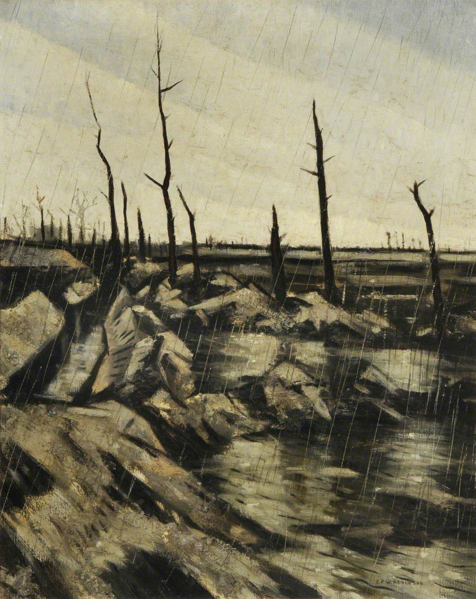 Rain and Mud After the Battle (1917) - C. R. W. Nevinson Tablo