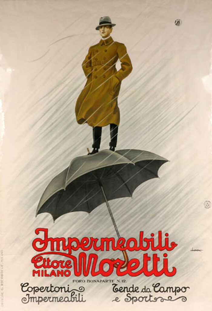 Raincoats Ettore Moretti Milan (1921) - Leopoldo Metlicovitz Tablo