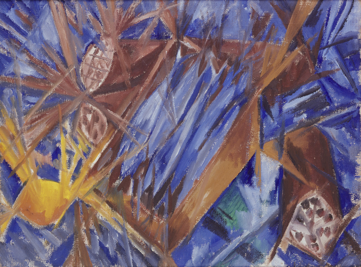 Rayonist Sausages and Mackerel (1912) - Mikhail Larionov Tablo
