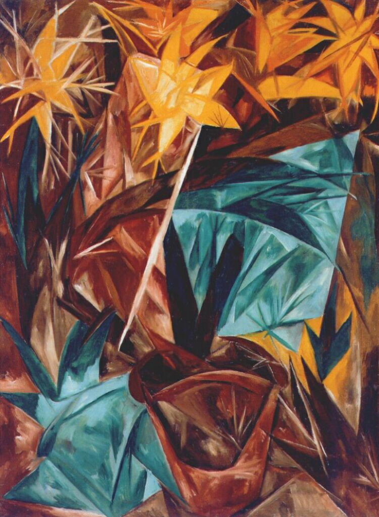 Rayonist lilies (1913) - Natalia Goncharova Tablo