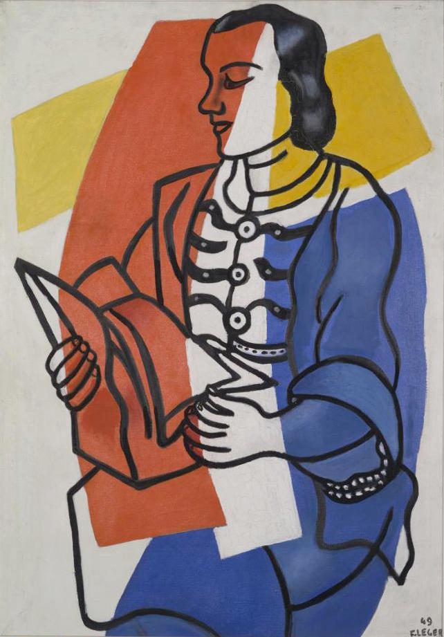 Reading (portrait of Nadia Leger) (1949) - Fernand Léger Tablo
