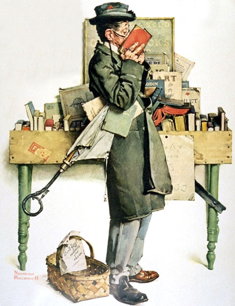 Reading Book (1926) - Norman Rockwell Tablo