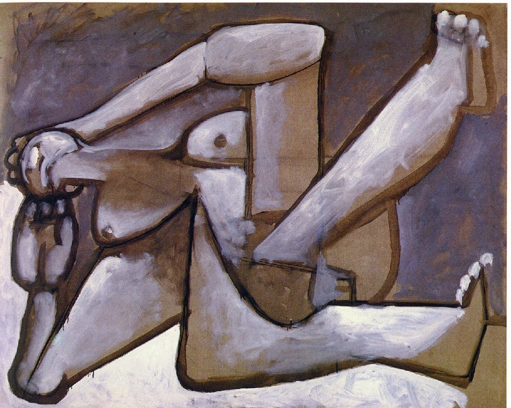 Reclining woman (1954) - Pablo Picasso Tablo