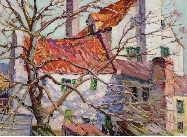Red Roofs - Alfred Heber Hutty Tablo