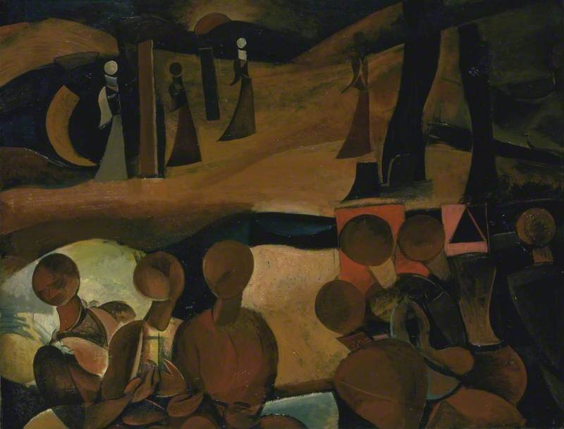 Red Scene (1936) - Wyndham Lewis Tablo