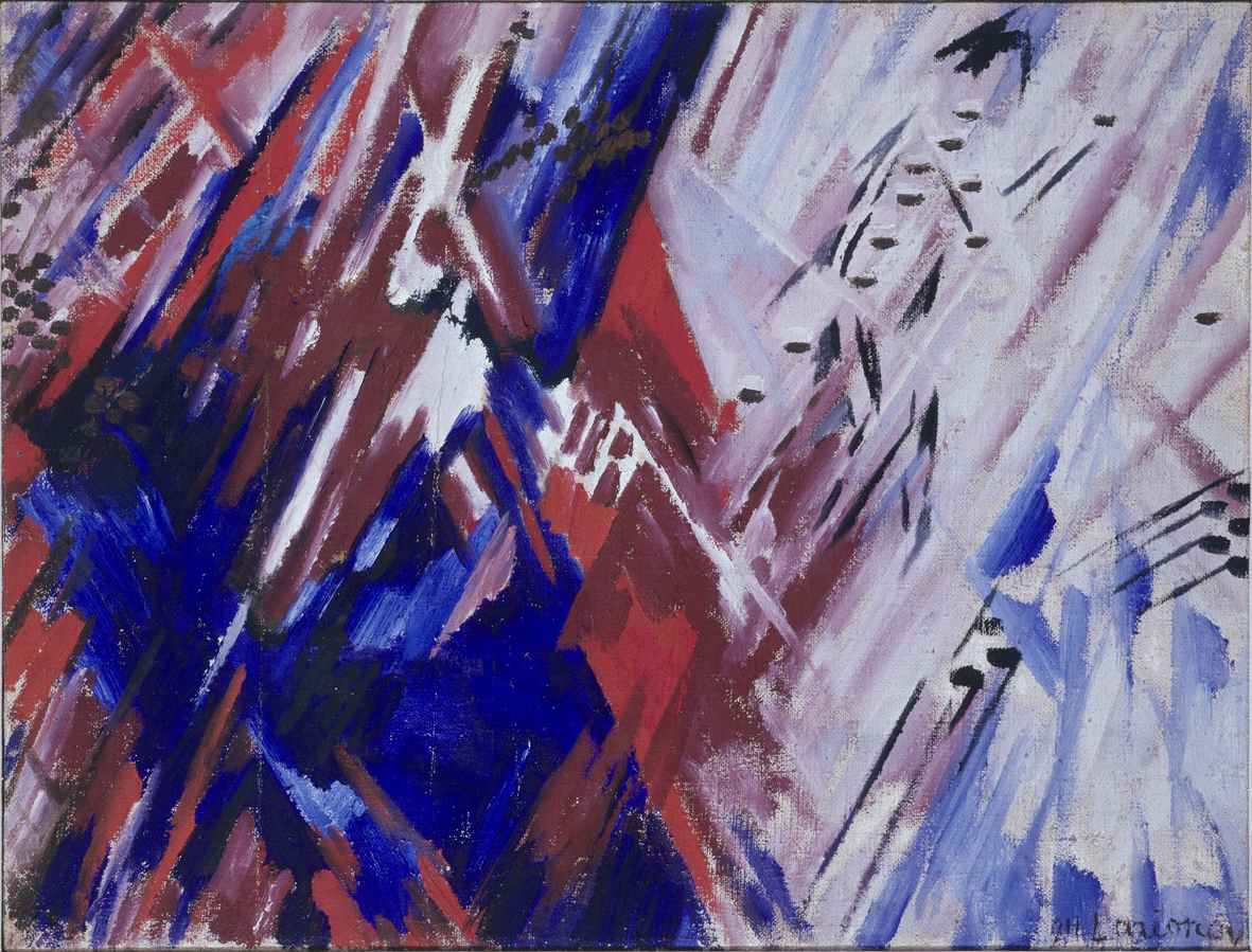 Red and Blue Rayonism (Beach) (1911) - Mikhail Larionov Tablo