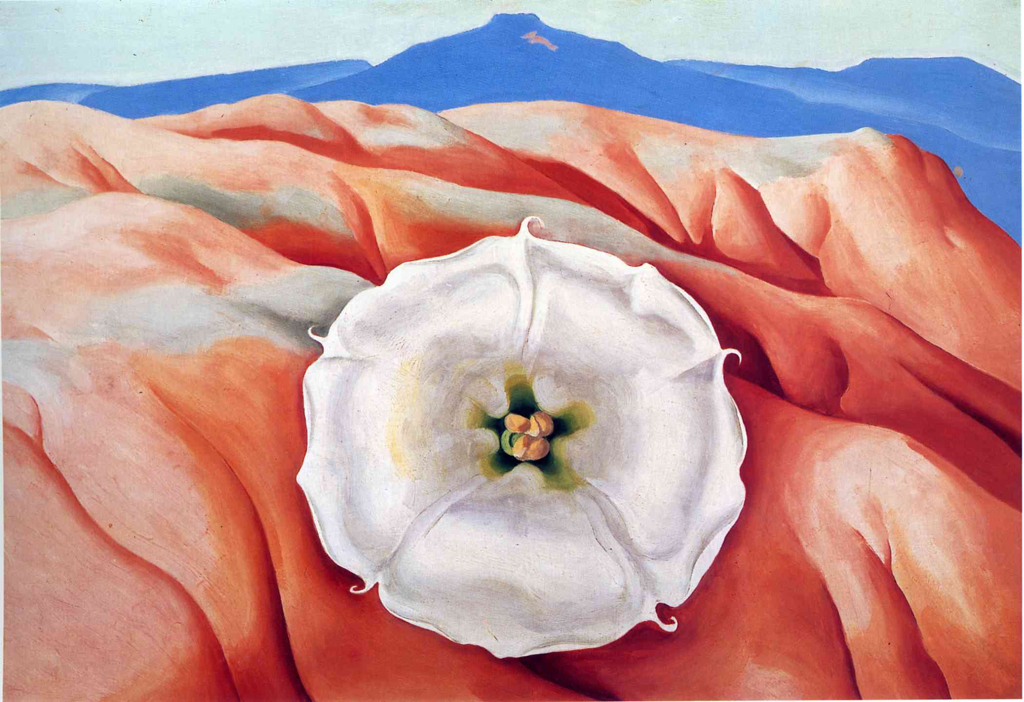 Red hills and white flower II - Georgia O'Keeffe Tablo