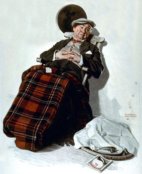 Relaxing in Chair (1923) - Norman Rockwell Tablo