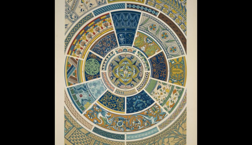 Renaissance Ornament no. 5. Ornaments from pottery at Marlborough House - Owen Jones Tablo