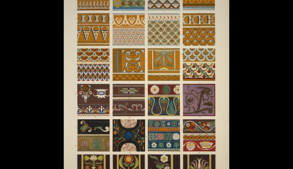 Renaissance Ornament no. 7. Ornaments from pottery at Hotel Cluny and Louvre - Owen Jones Tablo