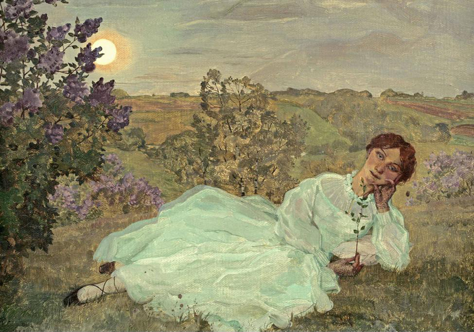 Repose at Sunset (1922) – Konstantin Somov Tablo
