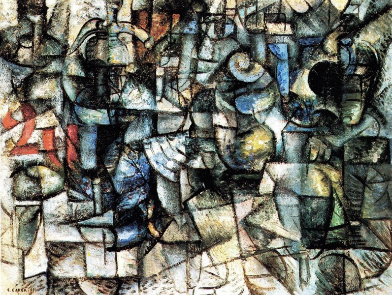 Ritmi di oggetti (1911) – Carlo Carrà Tablo