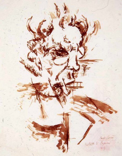 Ritratto di Papini (1913) – Carlo Carrà Tablo