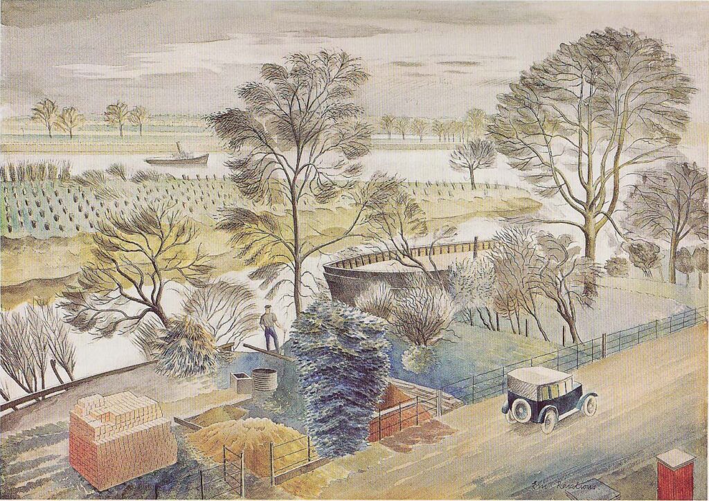 River Thames (1933) - Eric Ravilious Tablo