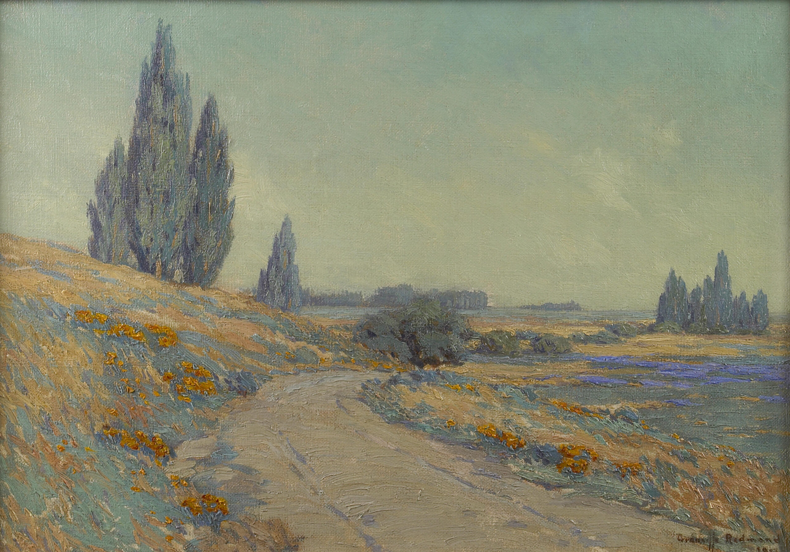 Road Through a Field of Wildflowers - Granville Redmond Tablo