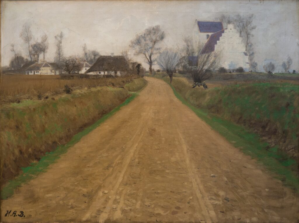 Road near Brendekilde Church - Hans Andersen Brendekilde Tablo