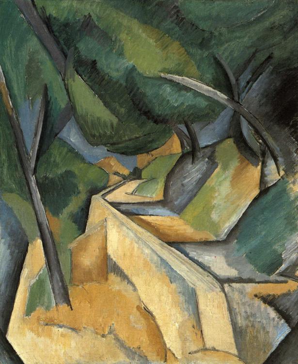 Road near Estaque (1908) - Georges Braque Tablo