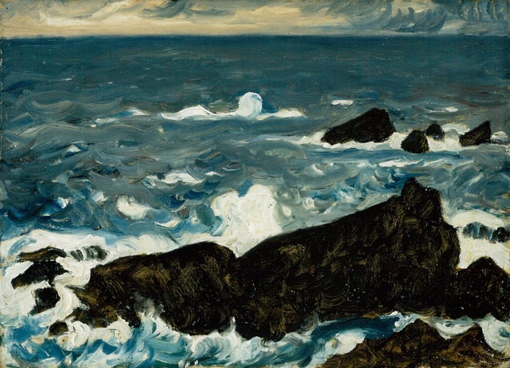 Rocks and Waves (cape Shiono) (1931) - Fujishima Takeji Tablo