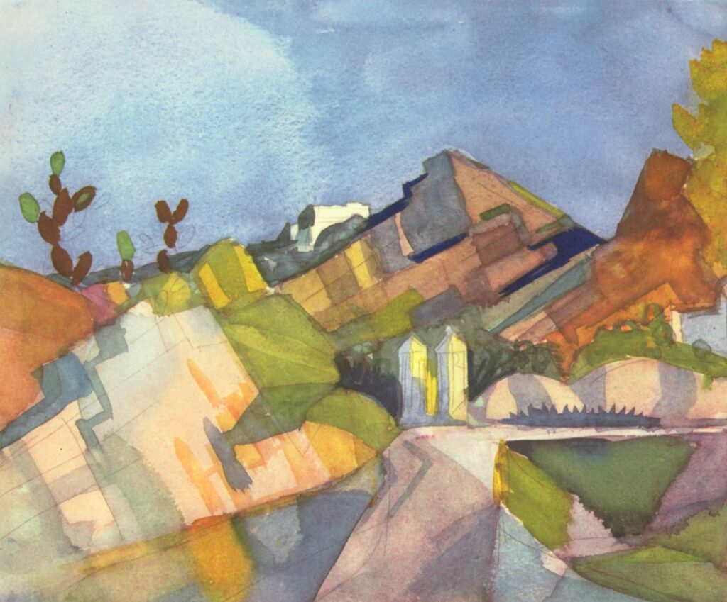 Rocky Landscape (1914) - August Macke Tablo
