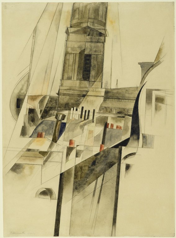 Roofs and Steeple (1921) - Charles Demuth Tablo